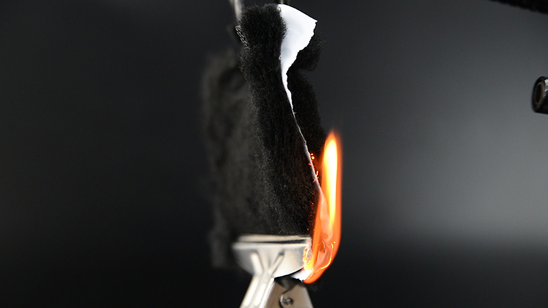 Fire flame retardant experiment